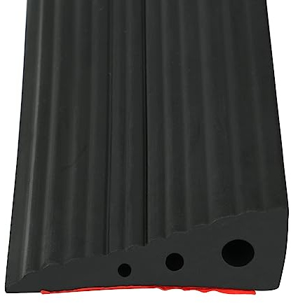 Inscrip Threshold Ramp, Self-Adhesive Rubber Ramp, 1M Levelling Profile, Transition Profile Rubber Door Threshold Ramp, Door Threshold Ramp for Steps, Wheelchair Stroller Reducer Ramp (Black, 65x25mm)