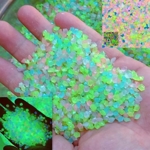 7000 piezas Fluorescente Piedras,Guijarros brillantes, Decorativas Piedras,para la decoración Jardín, Acuario y Senderos,piedras decorativas para habitación de niños,Aquascape 3-5mm