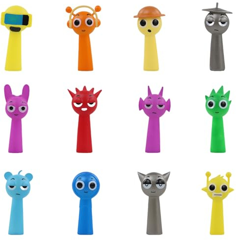 AYNKH 12 Piezas Sprunki Figures, Sprunki Mini Juguetes, Figures De AccióN Coloridas Sprunky Toy, Muñecos Coleccionable Decoraciones de Cumpleaños Regalos Juguete para Niñas y Niños, Fans de Los Juegos