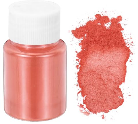 QUARKZMAN 10g/0.35oz Mica In Polvere Cosmetico, 600 Mesh Mica In Polvere Pigmento Naturale Per Resina Epossidica, Per Resina Colata, Colorante Per Candele, Smalto Per Unghie, Rosso