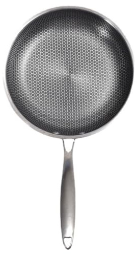 TOYANDONA Sartén Antiadherente de Acero Inoxidable 28 Cm Diseño de Panal para Freír Huevos y Sellar Filetes, Sartén Pequeña Resistente Corrosión, Utensilio de Cocina Adecuado para Uso