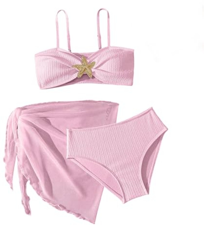 Maillot De Bain Enfant Fille 3 Pièces 7-12 Ans Chic Fashion Maillot De Bain Ado Fille Tropical Fleurie Plage Océan Piscine Natation Sport Bikini Tankini