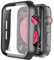 Recata Noir PC Coque Compatible avec Apple Watch Serie 6 Se Series 5 Série 4 44mm, Protection écran Ultra Mince [Couverture Complète] Verre trempé- Noir