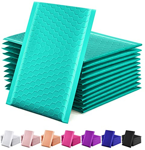 GSSUSA teal Poly bubbelkuvert 4 x 8 vadderade kuvert # 000 fraktkuvert bubbelkuvert självförseglande vadderat kuvert 50-pack
