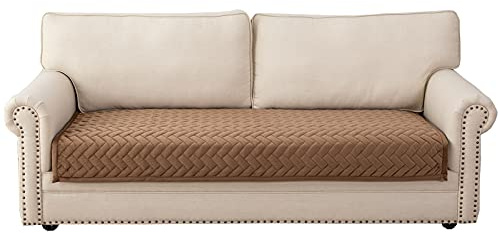 Issmodra sofföverdrag, 3-sitsig, soffskydd med halkskydd för L-form soffskydd schäslong hörnsoffa 2-sitsigt skyddsöverdrag vardagsrum fåtölj hundar husdjur, brun, 90 x 120 cm (endast 1 stycken)