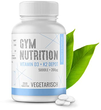 Vitamin D3 K2 + Vitamin K2-365 Tabletten - 99,7+% All-Trans K2-MK7 - Vegan - K2VITAL®Depot - 365 Tabletten - 99,7+% All-Trans - Hochdosiert, insgesamt Vitamin D3 = 20.000 I.E -