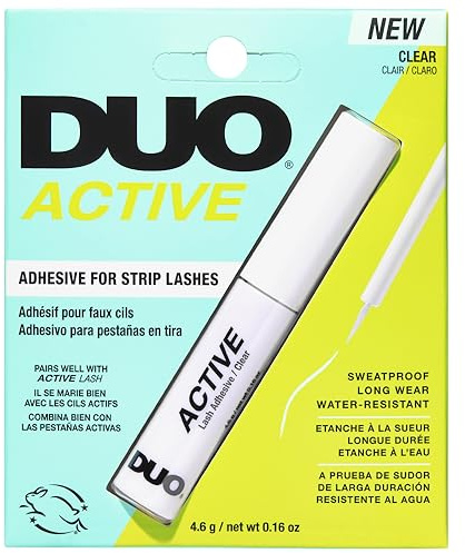 Duo Active Brush on Lash Glue, Striplash Adhesive, Rapid Dry, Dries Clear, False Eyelash Glue, 4.6 g, (Pack of 1)