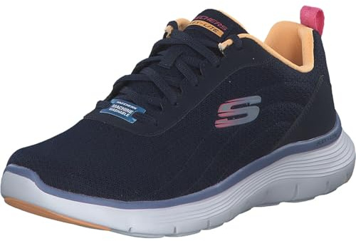 Skechers Flex Appeal 5.0, Zapatillas de Deporte Mujer, Malla Azul Marino Multi Trim, 40 EU