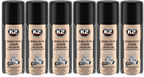 K2 Limpiador de Carburadores Pack de 6 - Aditivo para Limpiar Válvula EGR Mariposas Inyectores - Limpia Carburador - Limpieza Interior y Exterior - Ideal para Motores de 4 y 2 Tiempos - 400 ml