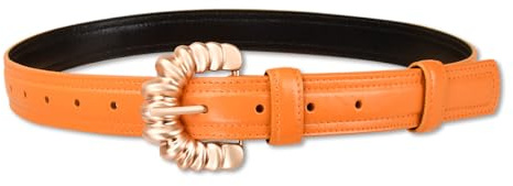 LumiSyne Cinturón De Cuero Mujer Color Sólido Clásico Hebilla De Alfiler Dorado Con Textura De Concha Cinturón De Cintura Alta Para Vestidos Camisa Abrigo Decorativo Cinturones Para Jeans Pantalones