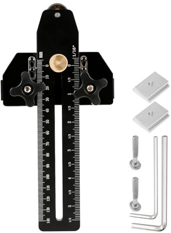 Gabarit fin en alliage d'aluminium, guide de gabarit de scie à table étendue pour répéter les coupes à bandes étroites, guide de déchirure rapide et fin pour fente en T de 9,5 x 1,9 cm