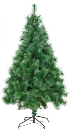 GREATOYAR Árbol de Navidad, Árbol de Navidad Artificial, Material PVC Aguja de Pino, Hogar Salón Oficina, Decoración para Navidad, con Soporte de Metálico, Fácil Montaje, Altura 150cm, Pino Verde