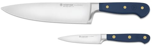 Wüsthof Classic Knife Set with Chef's Knife and paring Knife, Wild Blueberry (Blue), 34 cm