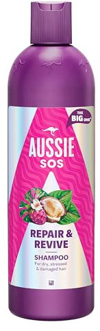 Aussie SOS Repair & Revive Shampoo 500ml to Leave Dry, Stressed and Damaged Hair Feeling Soft, Smooth and Hydrated, Protects against Future Damage, Vegan, Infused with Australian Superfoods