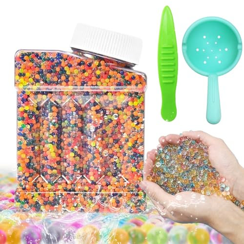 Water Beads für Dekoration, WasserPerlen 60.000 Stück für Pflanzen, Mit grünem Löffel 1 und Pinzette 1,Water Beads Gelperlen für Pflanzen, Vase Füllstoff und Deko