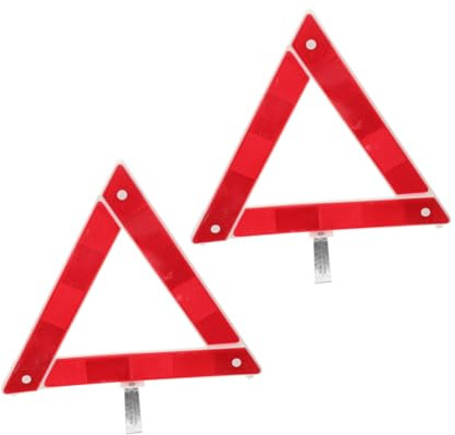 AKOOSY 2 piezas Triángulos de Advertencia Reflectantes Plegables para Emergencias Kit de Seguridad Vial y Portátil Doble para Coche Homologado Dgt