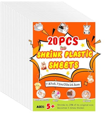 Film Rétractable Imprimable Pour L'artisanat Machine À Écrire À D'encre Légère Compatible Avec Le Papier Blanc Matériaux 'art 25 Volets Ensemble 'art Bricolage Éducatif