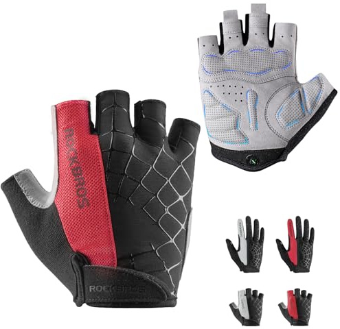 ROCKBROS Cycling Gloves for Men Mountain Bike Gloves Bicycle Gloves SBR Pad Anti-Slip Road Riding Gloves Breathable