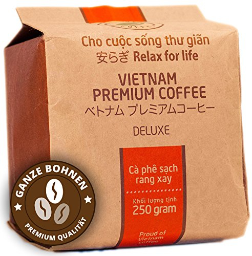 VietBeans Hello5 Deluxe – Hochwertige Kaffeebohnen aus Buôn Ma Thu?t Vietnam – Edles Arabica Aroma mit kräftiger Note - hoher Koffeingehalt - 250g