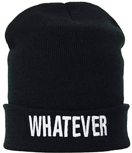 Stickad mössa: WHATEER / What alltid/rolig streetwear talesätt / motorcykel tung metall vintermössa/yllemössa/unisex män kvinnor huva/sjömanshatt / rullmössa arbetsmössa lång beanie mössa