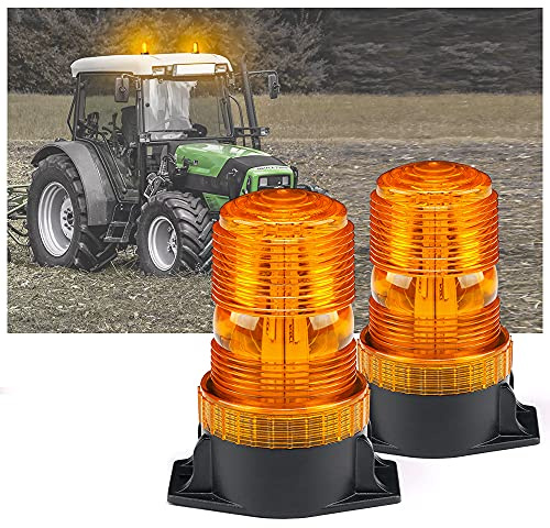 Xprite 30 LED Amber Forklift Beacon Strobe Light Safety Warning Flashing Lights for 10-110V Mower, ATV, Trucks, Tractor, Golf Carts, UTV, Cars, Bus-2PCS