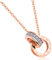 murtoo Women's Necklace Double Circle Pendant Silver Rose Gold Zirconia Interlocking Infinity Pendant Necklace Jewelry Gift for Her (Rose Gold)
