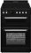 Cookology RETDO600BK Freestanding 60cm Wide, Retro Double Cavity Grill Oven Cooker with Ceramic 4 Zone Hob and Analogue Dials - in Black