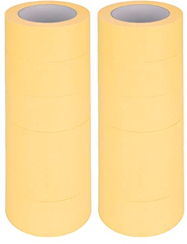 verpacking Lot de 12 rouleaux de ruban crêpe de 50 m de long - Largeur : 50 mm - Pour peintre, artisanat