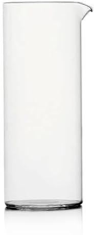 Ichendorf Milano Brocca Trasparente senza Manico | Collezione Tube | 120 cl | Vetro Borosilicato | Fatto a Mano
