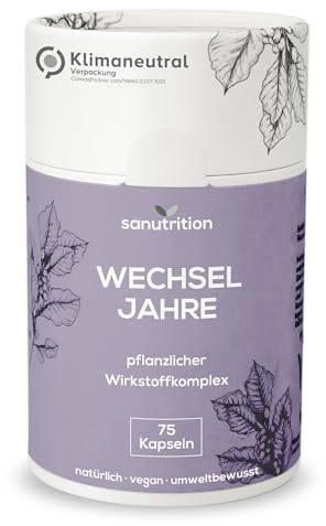 Wechseljahre | 75 Kapseln | natürlicher Vitalstoffkomplex aus Yamswurzel, Rotklee, Mönchspfeffer uvm. | + Vitamine | hormonfrei | vegan | Hergestellt in Österreich