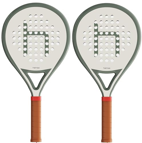 heinsa Carbon Padel Schläger mit Kanten Schutzband | Padel Tennisschläger für anspruchsvolle Spieler:in mit 100% Carbon Rahmen (2X Carbon Padelschläger)
