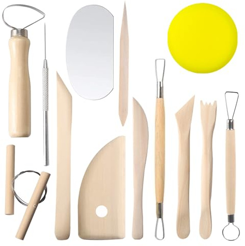 Modelleringsverktyg, Lahviuu 13 stycken keramikverktygsset snideri verktyg, lera, keramik, skulptering, lerverktyg, pottery modelierverktygsset, modelleringsmassverktyg, för pottare, keramik,
