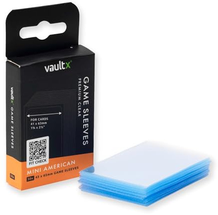 Vault X Mini American Board Game Sleeves 43 x 65mm (50 Pack) Clear Premium Quality