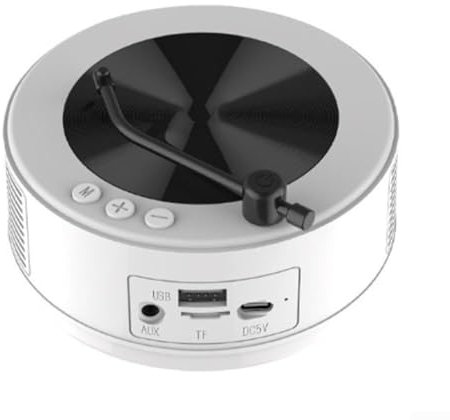 Radio FM portatile Altoparlante incorporato Retro Lettore CD Compatibile Altoparlante Multi-funzione inseribile in scheda Mini Vinile Giradischi Player