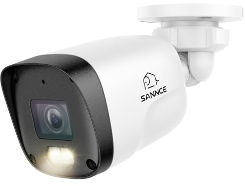 SANNCE 3MP Telecamera Esterno PoE IP, 2 K Telecamera CCTV per Interno, con Rilevamento Persone/Veicoli, Audio, IP67 Resistente alle Intemperie, Rilevamento Movimento