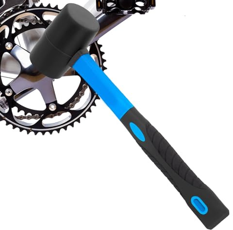 Mjuk gummihammare med glasfiberhandtag – ergonomiskt grepp, inbäddad struktur för träbearbetning, camping, tältpinnar och cykelunderhåll – oljebeständigt gummihuvud, halkfritt och