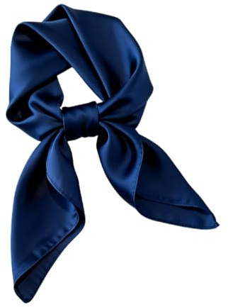 IGXX Foulard da Donna in Chiffon 70x70cm, Blu Navy, Poliestere Leggero, Sciarpa da Collo, Bandana, Fazzoletto, Stile Retrò di Seta, Accessorio Moda