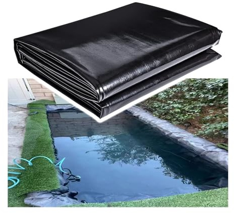 8 Mil Thick Pond Liner, 1-18 M Long Preformed, Easy to Cut Underlayment for Waterfalls, Fountains, Koi Ponds, Water Gardens & Streams - Durable & Versatile
