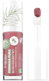 Deborah Milano - Blush Liquido Formula Pura Biologico, Texture Morbida e Leggera, Finish Naturale e Luminoso, Colore 04 Peach, 3.5ml