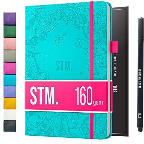 Bullet Dotted Journal Dot Grid Notebook | A5 Daily Journaling Notebooks for Personal Writing, Work, Women | 160gsm Thick Paper, Hard cover, Lay Flat Binding | 5x7 Journals Cuaderno Libretas de apuntes