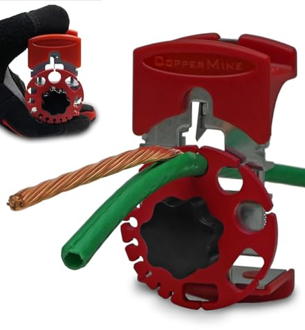 CopperMine Handheld Copper Wire Stripper – Portable Manual Wire Stripping Machine for Scrap Wire Recycling – Adjustable Cable Stripper Tool for 24 AWG to 10 AWG Copper Wire