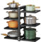 YANYYGu Töpfe und Pfannen Organizer für Schrank, Heavy Duty Topf Pfanne Rack unter Spüle Organizer und Aufbewahrung, Kitchen Cabinet Organizer mit 7 Verstellbaren Ebenen