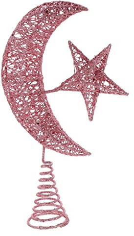 SilteD julgrans topp stjärna rosa julgran bröllopsdekor rosa dekorationer stjärna träd topper gnistrade stjärna träd keps trädtopp dekoration julgran topper träd topper prydnadsuppsättning