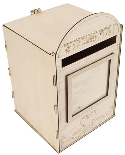 Acouto Cassetta Postale in Legno per Matrimoni e Anniversari con Serratura, Decorativa e Fatta a Mano – Scatola per Biglietti di Nozze e Celebrazioni