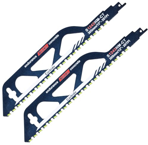 2PC Hoja Sierra Sable 305mm S1243HM para Madera, Hormigón Poroso, Ladrillo, Placa de Cemento
