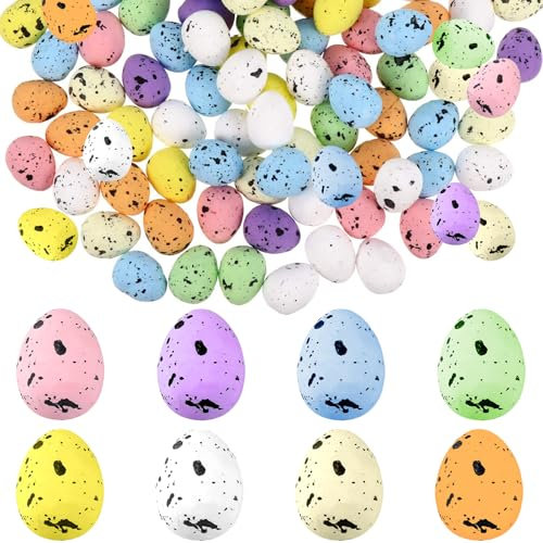 XIABYAYU Mini Uova di Pasqua, 100 PCS Uova di Pasqua Decorazioni, Uova di Pasqua Colorate, Decorazioni Pasquali per Casa Party