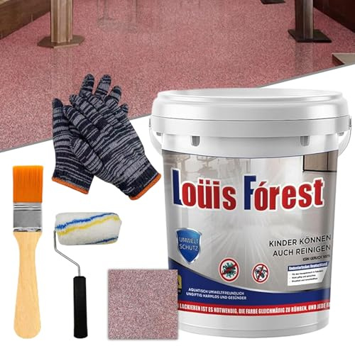 Vgpbphj Rivestimento per Pavimenti in Resina Epossidica Effetto Marmo ad Alta Lucidatura, Vernice per Pavimenti Epossidica Louis Forest, Vernice Epossidica Impermeabile a Base d'Acqua, Antiscivolo