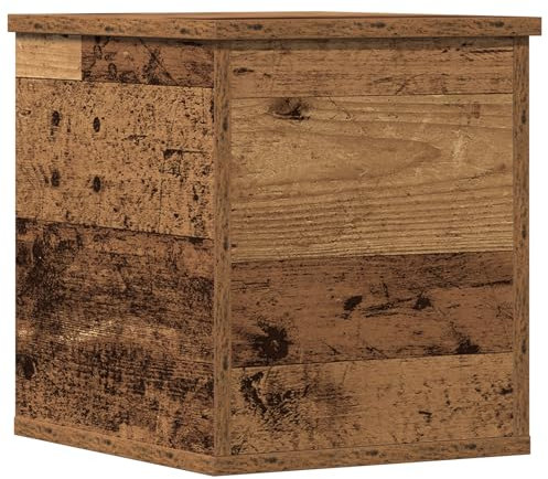vidaXL Storage Box Old wood 30 x 35 x 35 cm Engineered Wood, Modern Living Room, Rectangular Chest, Durable Storage Solution, Stylish Large Trunk, Multi-Purpose Home Organizer