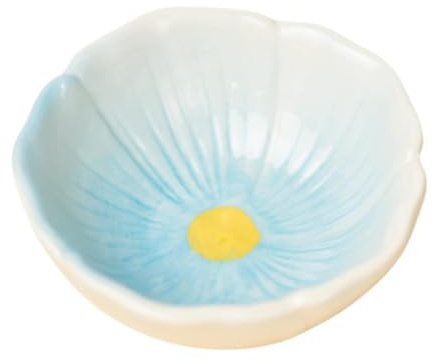 MagiDeal Hamster en céramique Bol, Hamster Aliment de Nourriture Fleurie Facile à Nettoyer, Mignon, Petit Animal d'alimentation Bol de Cochon de Porc pour Le, Bleu