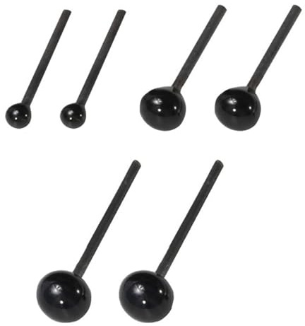Durlo 300 piezas de ojos de muñeca de vidrio, 2 mm, 3 mm, 4 mm, ojos de seguridad negros, para fieltrar con aguja, fieltro de lana, figuras de arcilla de ganchillo, manualidades.
